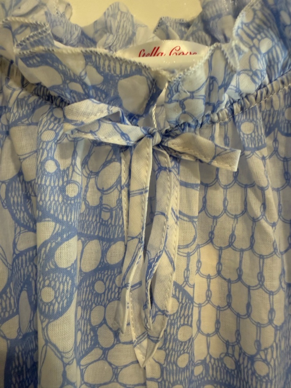 Stella Cove Girls Dress 10Y Blue White Ruffle Beach Resort NWT Swimsuit Cover - Picture 4 of 5